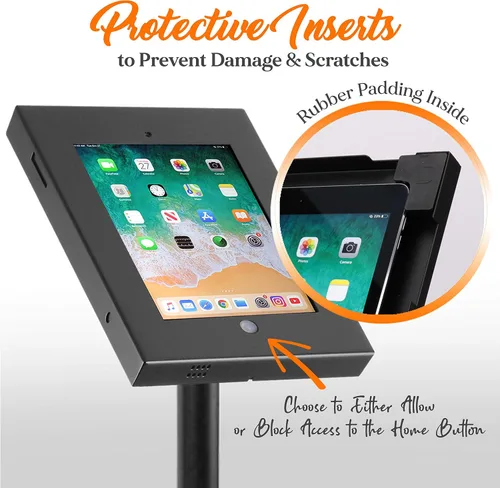 Vista 4 de [Usado] Pyle Soporte de seguridad antirrobo para tablet – Soporte de quiosco de aluminio resistente para iPad 2/3/4/Air – 37.8 pulgadas de altura