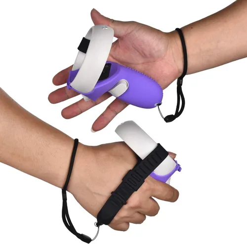 Vista 6 de XIAOGE Accesorios de control para Oculus Quest 2 con combo de cubierta facial accesorio de auriculares VR a prueba de sudor y anticolisión