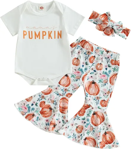 Vista 93 de Sejardin Ropa de verano para bebé y niña, recién nacida, manga corta, con letras, mameluco elástico con diadema