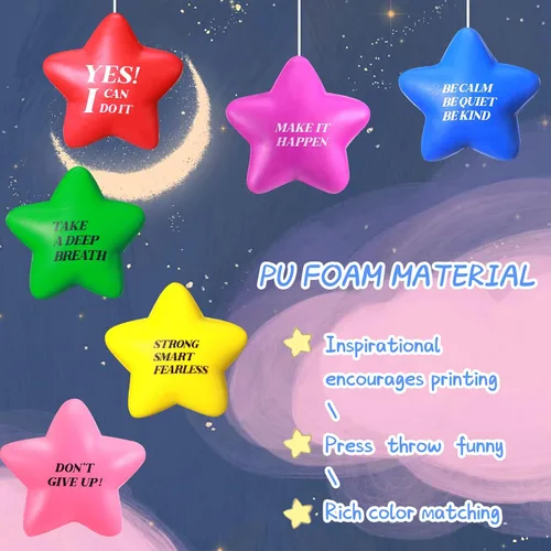Vista 6 de Chalyna 30 piezas de regalos motivacionales de 2.2 pulgadas para aliviar el estrés, colores surtidos Varios