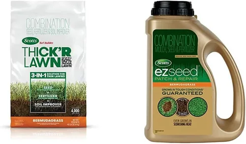 Vista 2 de Scotts Turf Builder Thick'R Lawn de 12 libras y EZ Seed Patch & Repair Reparador para césped bermuda