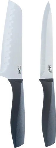 Vista 3 de Glad Juego de cuchillos con tabla de cortar, 5 piezas Cuchillos Santoku afilados y utilitarios con cubiertas de cuchillas y bloque de cortar