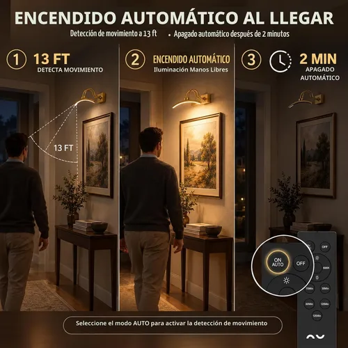 Vista 6 de PAIHOME - Luces de imagen doradas de 16 pulgadas para decoración de pared Dorado