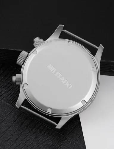 Vista 7 de Militado - Reloj cronógrafo militar de 1.535 in, reloj piloto de cristal de zafiro, VK61, reloj de pulsera luminoso de cuarzo para hombre, 328.1 ft