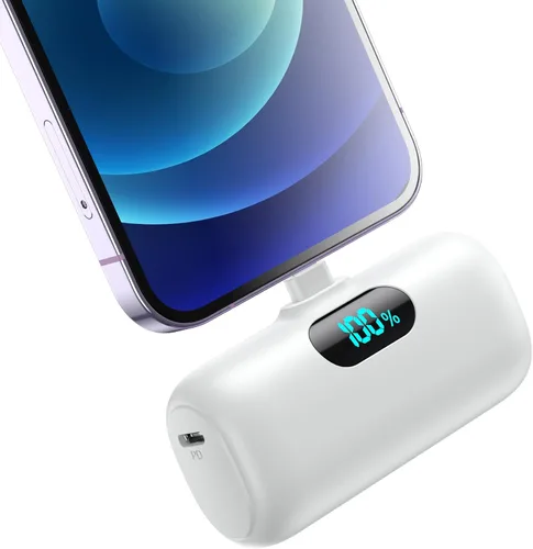 Vista 16 de Cargador portátil pequeño para iPhone 14/13,5000mAh PD cargador de carga rápida, mini batería portátil cargador de teléfono esencial de viaje