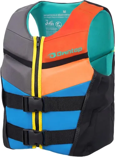 Vista 8 de Owntop Chaleco de natación para niños jóvenes Ligero y de secado rápido Hebillas ajustables y cremallera Kayak, entrenamiento de natación