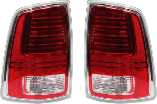Vista 6 de Conjunto de luces traseras LED Dasbecan con bombillas compatibles con Dodge For Dodge RAM 1500 2013-2018 RAM 2500 3500 2014-2018 Red Lens Black