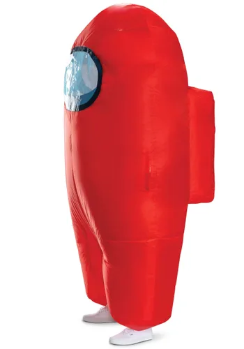 Vista 4 de Disfraz Inflable Adulto Among Us Impostor Rojo Multicolor