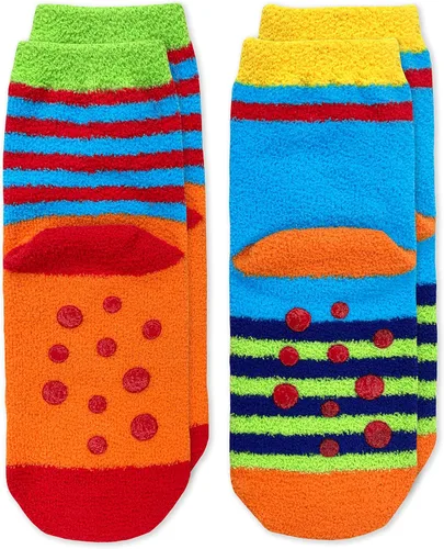 Vista 3 de Jefferies Socks Paquete de 2 calcetines antideslizantes Monster Fuzzy para niño