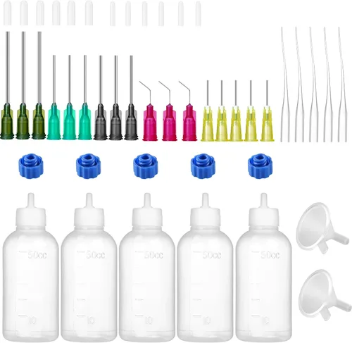 Vista 8 de Botella de pegamento de 30 ml con aplicador de punta de precisión, botella de aguja con punta de 14 ga, 16 ga, 18 ga, 20 ga, 25 ga, aplicador