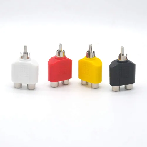 Vista 2 de Padarsey RCA - Adaptador divisor en Y, 2 hembras a 1 macho para audio y video, AV TV Cable Convert, pieza de 4