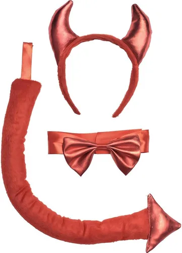 Vista 2 de Amscan Accesorios para disfraz de diablo rojo (3 piezas) - Irresistiblemente encantador y tentador - Perfecto para Halloween y fiestas temáticas