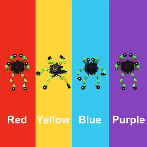 Vista 5 de Fidget Spinners, robot de cadena transformable para hacer tú mismo, que brilla en la oscuridad, juguete mecánico creativo para aliviar el estrés
