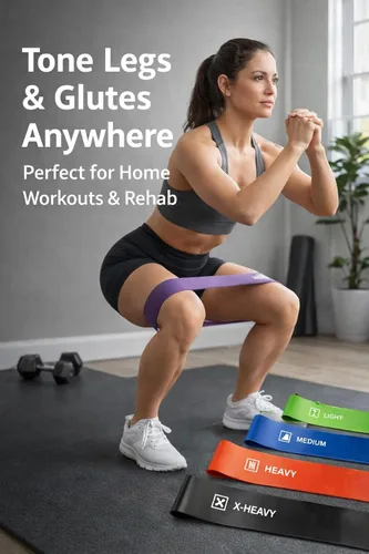 Vista 3 de Juego de bandas de resistencia para entrenamiento – Paquete de 5 bandas duraderas para entrenamiento de fuerza, terapia física, yoga, pilates