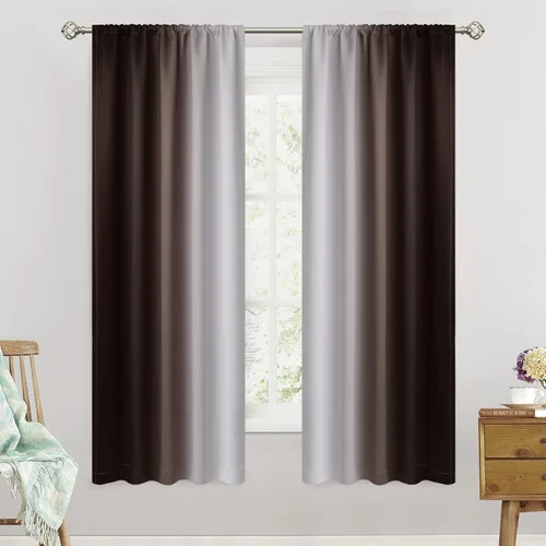 Vista 69 de SimpleHome Cortinas Pequeñas Negras Impermeables con Bolsillo para Barra Suave para Cocina, Cortinas Impermeables con Bolsillo para Barra