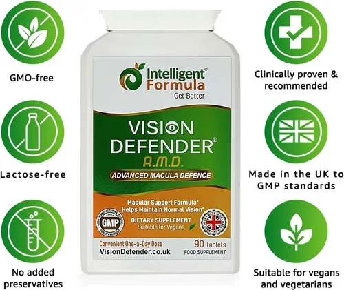 Vista 5 de Vision Defender AMD AREDS2 Vitaminas para los ojos – Fórmula AREDS 2 exacta con luteína y zeaxantina, vitaminas C y E, zinc 25 mg y cobre