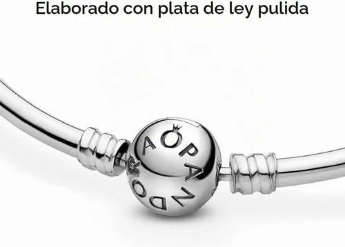 Vista 9 de Pulsera Pandora Moments con dijes y cierre Pandora, 7,5 in, Metal, Circonita cúbica