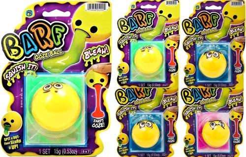 Vista 8 de JA-RU Barf Slime Toy Squishy Stress Balls para niños (1 bola antiestrés surtida) lanzar bolas de limo vómito. Juguete antiestrés. Divertidas bromas