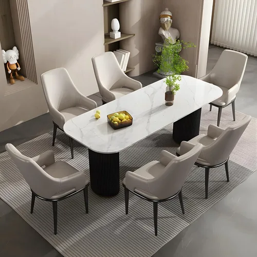 Vista 11 de Juego de 2 sillas de comedor modernas, sillas de metal con costuras y patas de metal, sillas de cocina modernas tapizadas de piel sintética, silla