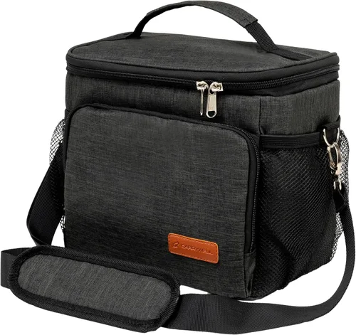 Vista 10 de Carrywell Lonchera aislada (no fabricada en China) para hombres, lonchera para hombre, a prueba de fugas, plegable, enfriador de lados suaves
