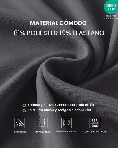 Vista 3 de G4Free EverGoing - Pantalones de vestir de pierna ancha para mujer con Gris-oscuro