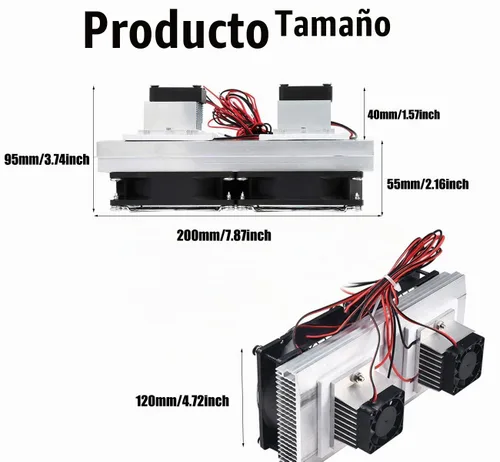 Vista 6 de Mini aire acondicionado DC 12V DIY Termoeléctrico Peltier Refrigeración Sistema de refrigeración Disipador de calor Módulo de conducción