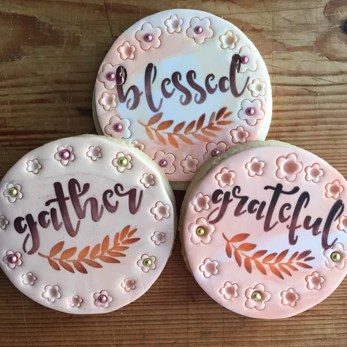 Vista 2 de Plantilla de galletas Grateful, Blessed And Gather C993 de Designer Stencils