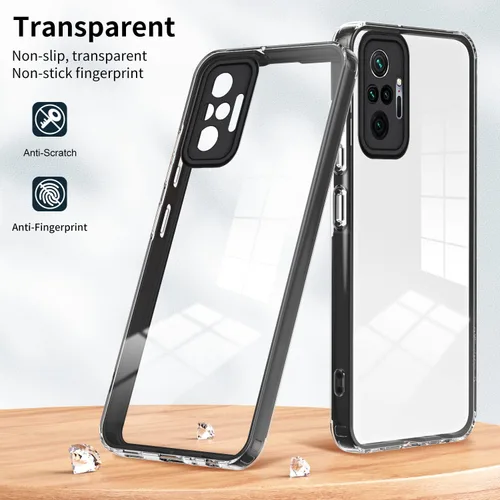 Vista 5 de ZORSOME Funda protectora trasera para Xiaomi Redmi Note 10 Pro 4G, funda protectora completa delgada transparente para Xiaomi Redmi Note 10 Pro 4G