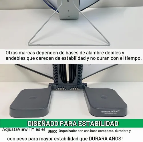Vista 5 de Ultimate Office AdjustaView Organizador de escritorio de referencia de 10 bolsillos con bolsillos de carga fácil y base compacta y pesada para mayor