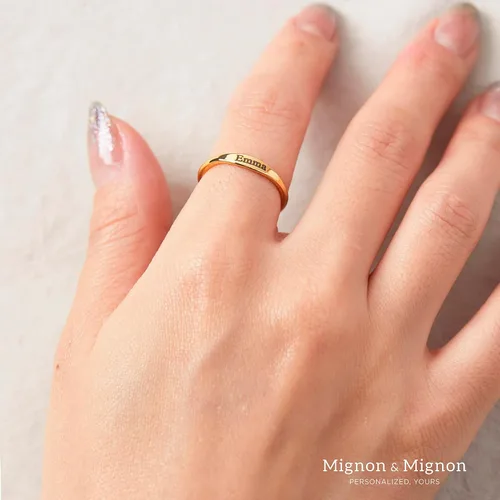 Vista 5 de Custom Name Ring Mother's Day Gift Mom Ring Personalized Stacking Ring Dainty Engraved Matching Ring Friend Bridesmaids Gifts Promise Ring Boyfriend