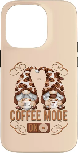 Vista 17 de iPhone 16 Funny Coffee Mode On For Women With Cute Coffee Gnomes Case