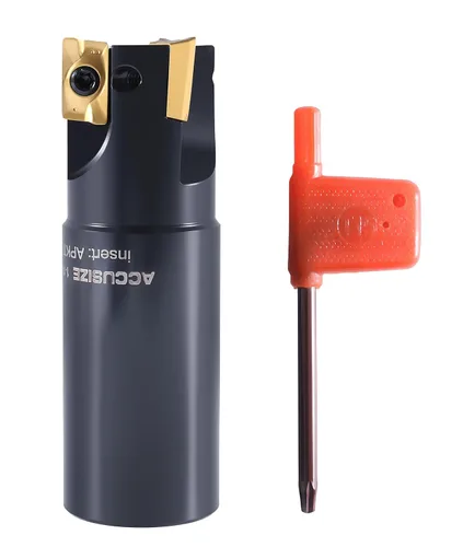 Vista 22 de Accusize Industrial Tools Molino de extremo indexable de hombro cuadrado de 90 grados de 1/2 '' con insertos de carburo Apkt11T3, 0056-0913