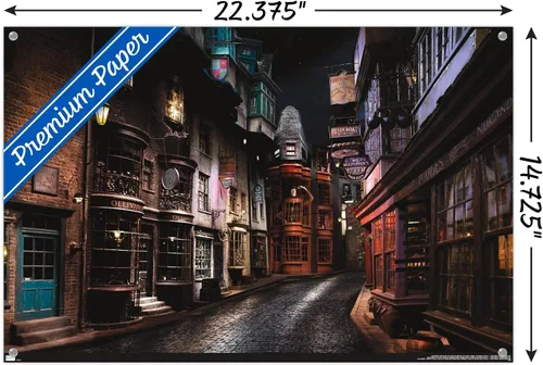 Vista 3 de The Wizarding World Harry Potter - Póster de pared con alfileres de Diagon Alley