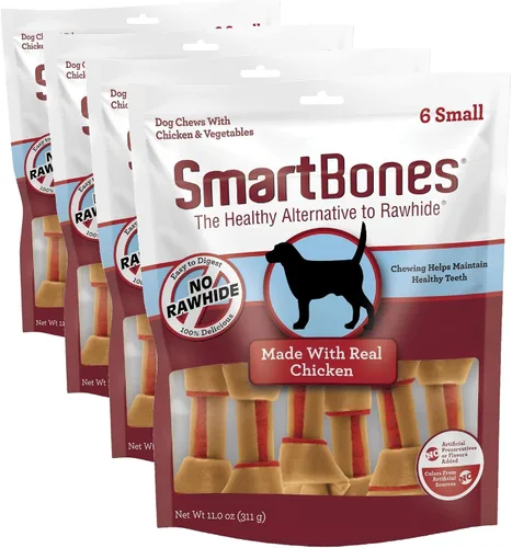 Vista 2 de SmartBones - Masticables pequeños, pollo, premia a tu perro con un masticable sin piel cruda hecho con carne real y verduras, 6 unidades With With