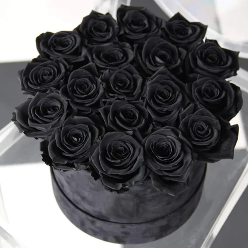 Vista 7 de Laelfe 12 PCS Flores Artificiales Rosas Negras, Flores de Seda Falsas de Tallo Largo Rosa Artificial para Decoraciones de Halloween Hogar Boda Negro
