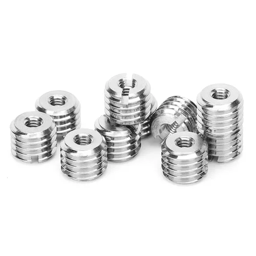 Vista 6 de 10 piezas de inserción de rosca autorroscante, tuerca reductora de acero inoxidable de 0.236 in hembra M3x0.0.197 in macho M5x0.0.315 in