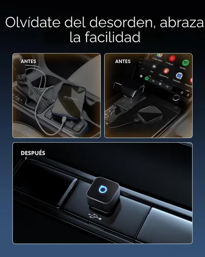 Vista 8 de Ottocast Mini Cube 3.0 Adaptador Inalámbrico CarPlay y Android Auto 2026 – Enchufe y Reproduce, Rápida Reconexión Automática (Negro)
