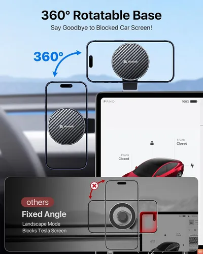 Vista 6 de andobil Soporte de teléfono Tesla de 3ª generación 【Adhesivo mejorado y imán más resistente】Soporte de teléfono para Tesla New Model Y Juniper