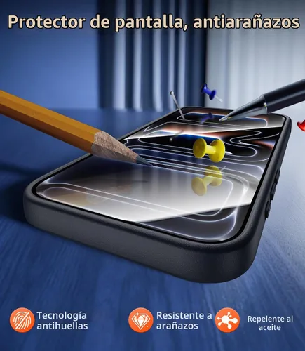 Vista 6 de FNTCASE Magnético para iPhone 18/17 Pro, negro transparente
