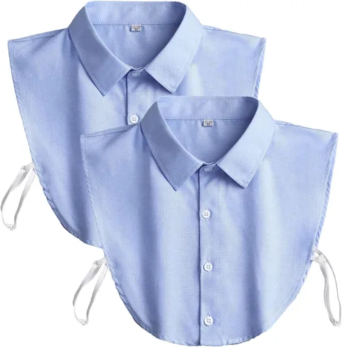 Vista 8 de Cuello Desmontable - Media Camisa Dickey de Algodón para Hombres y Mujeres, 6 Tallas (Plus), Blanco