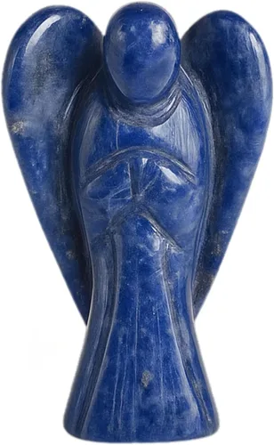 Vista 14 de Anaya Agate Estatua de ángel de amazonita, hermoso ángel de la guarda de 2 pulgadas, ángel de cristal natural, dijes de ángel tallados a mano
