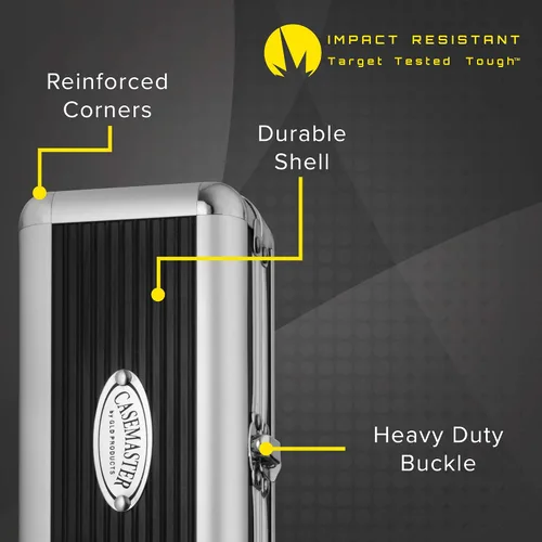 Vista 5 de Casemaster Sole - Estuche de aluminio delgado para dardos con capacidad para 3 puntas de acero y punta suave con suficiente espacio para mantener