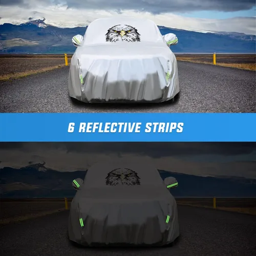 Vista 7 de Nilight Funda impermeable para automóvil SUV para todo tipo de clima, protección UV, resistente al viento, para exteriores, cubierta completa