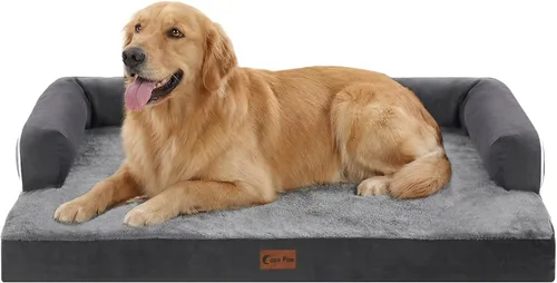 Vista 63 de Cama ortopédica para perros extragrandes, cama de espuma XL con forma de caja de huevos impermeable con lados 45x35 pulgadas, cama de sofá