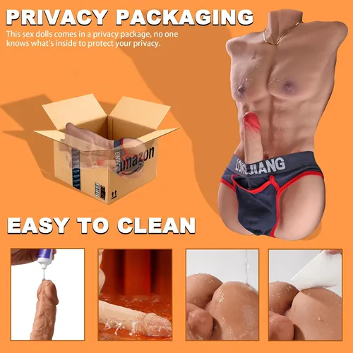 Vista 4 de Muñeca sexual masculina de hombre musculoso de 14 libras para mujeres con consolador enorme flexible de 7.8 pulgadas, juguete sexual realista 3D