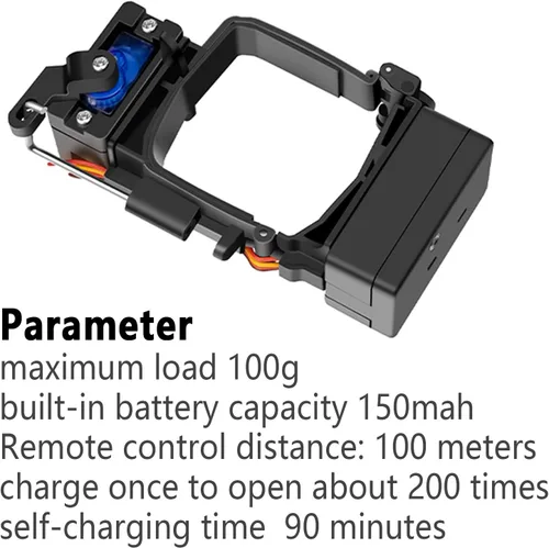 Vista 4 de Hanatora Dispositivo cuentagotas de liberación de caída de aire de carga útil para DJI Mini 4K/2, Mini SE/2 SE, Mavic Mini Dron, Sistema