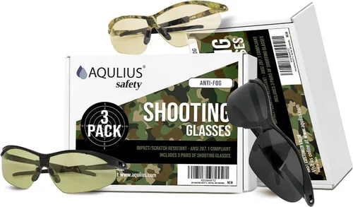 Vista 7 de Aqulius 3pk Shooting Glasses - Safety Glasses - Eye Protection for Shooting Range, Tactical Shooting Goggles