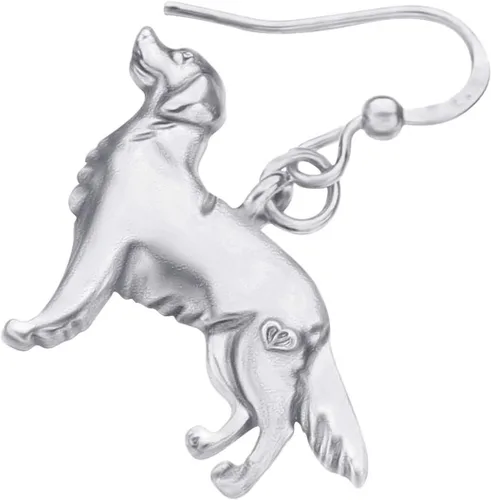 Vista 3 de DUOWEI Delicados aretes de perro Golden Retriever estilo vintage para mujeres, adolescentes y niñas, joyería estética, regalos