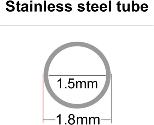 Vista 2 de REMSEY Tubo de acero inoxidable 304 Tubo superfino, diámetro exterior 0.071 in, grosor de pared 0.004 in, 0.008 in, 0.016 in, tubo SUS304 de micro