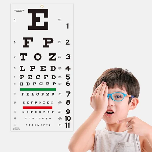 Vista 6 de Snellen - Tabla de ojos con adhesivo de fijación de 11 x 22 pulgadas, gráficos oculares para exámenes oculares, ideal para el consultorio